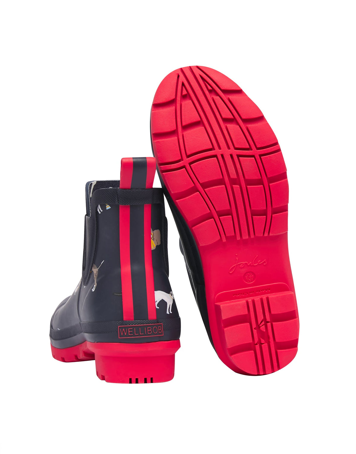 Joules Wellibob Short Height Printed Wellies - Dog Show*