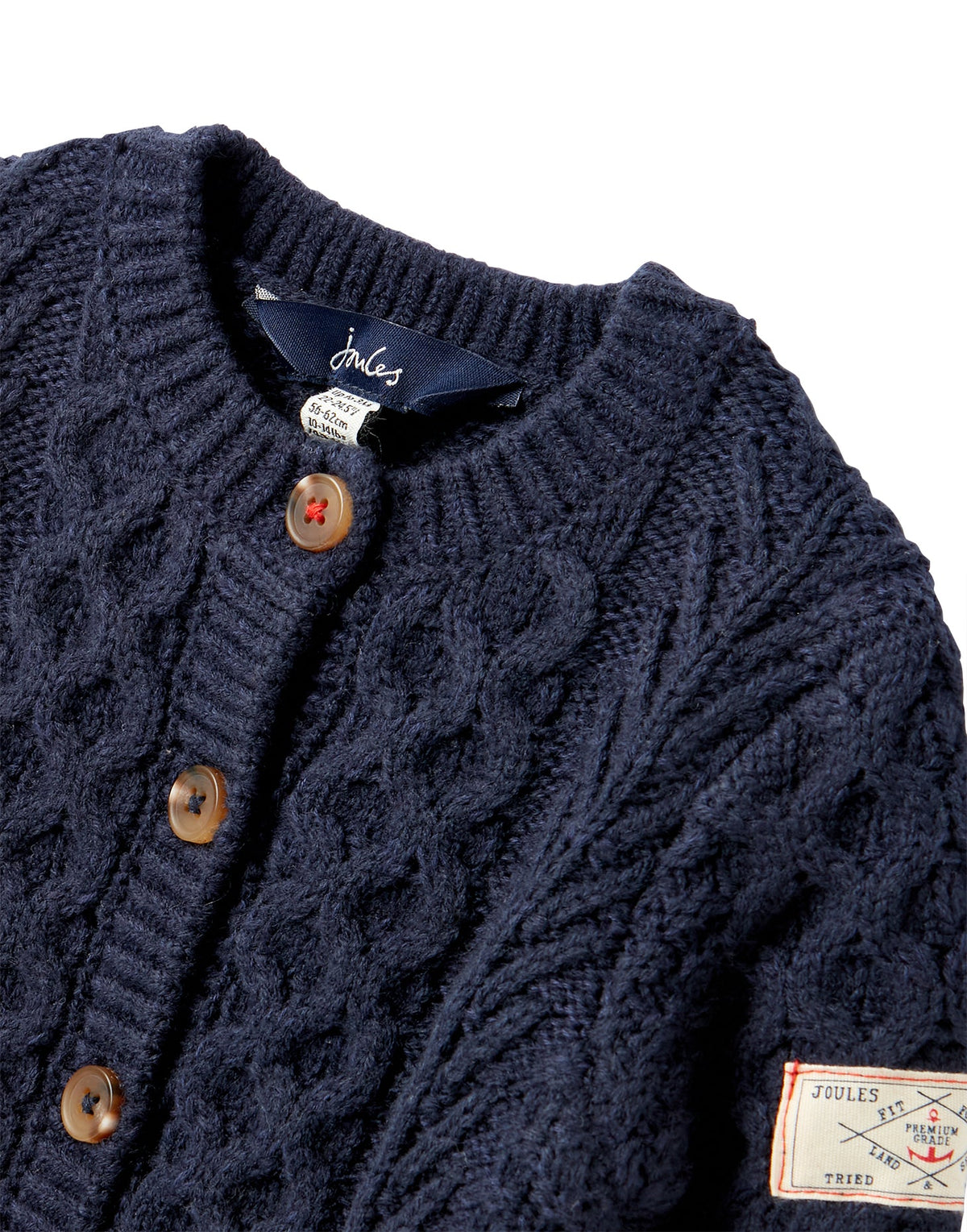 Joules Rhett Aran Knit Cardigan - Navy*