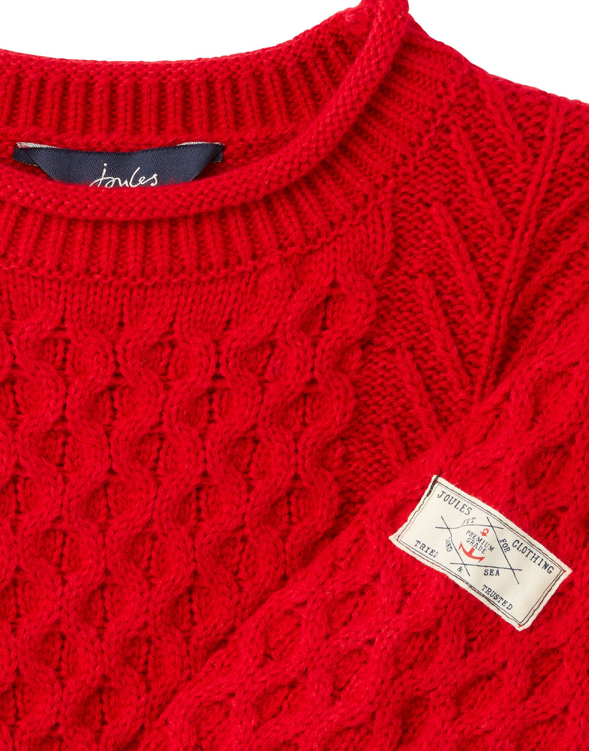 Joules Aran Knit Jumper - Red*