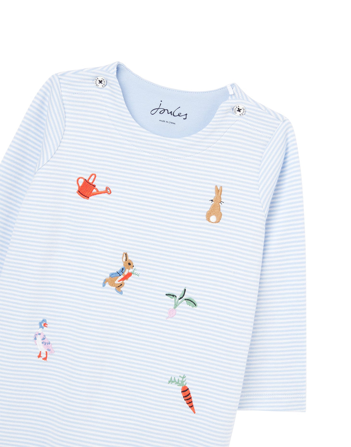 Joules Peter Rabbit Gracie Babygrow - Light Blue Stripe*