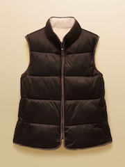 Joules Reversible Fur Gilet - Brown/Cream*