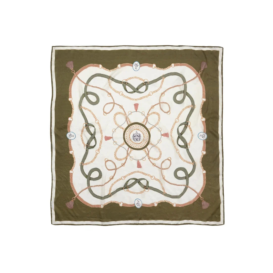 Hicks & Brown The Melford Silk Scarf in Olive Green