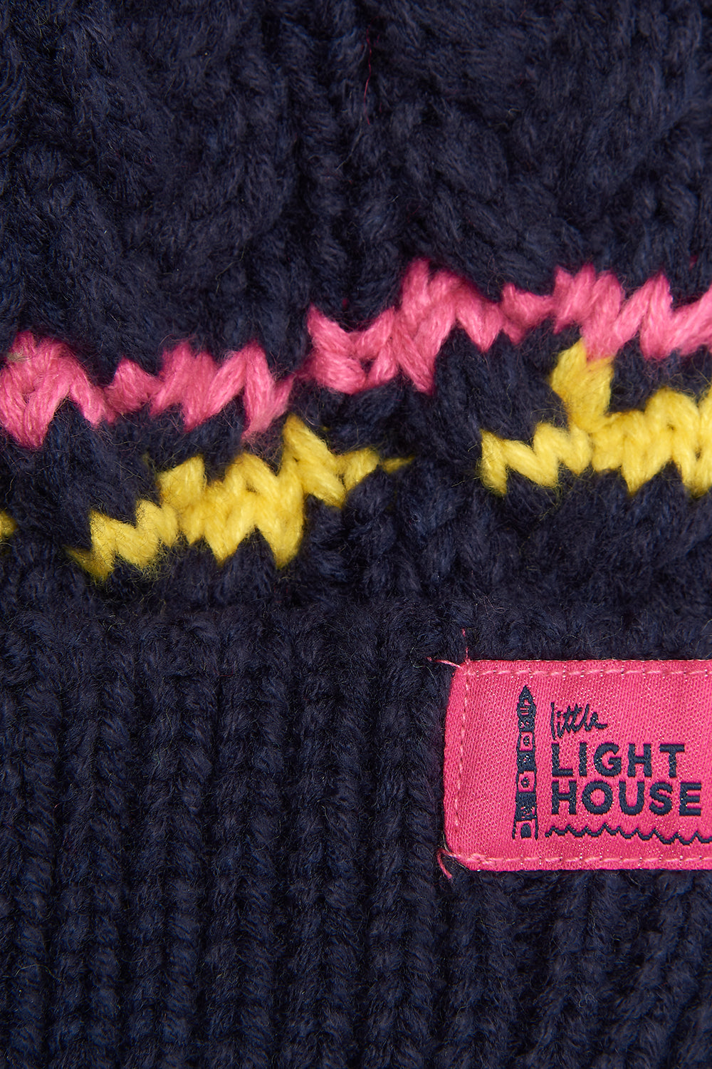 Lighthouse Bobbie Hat - Navy & Lemon