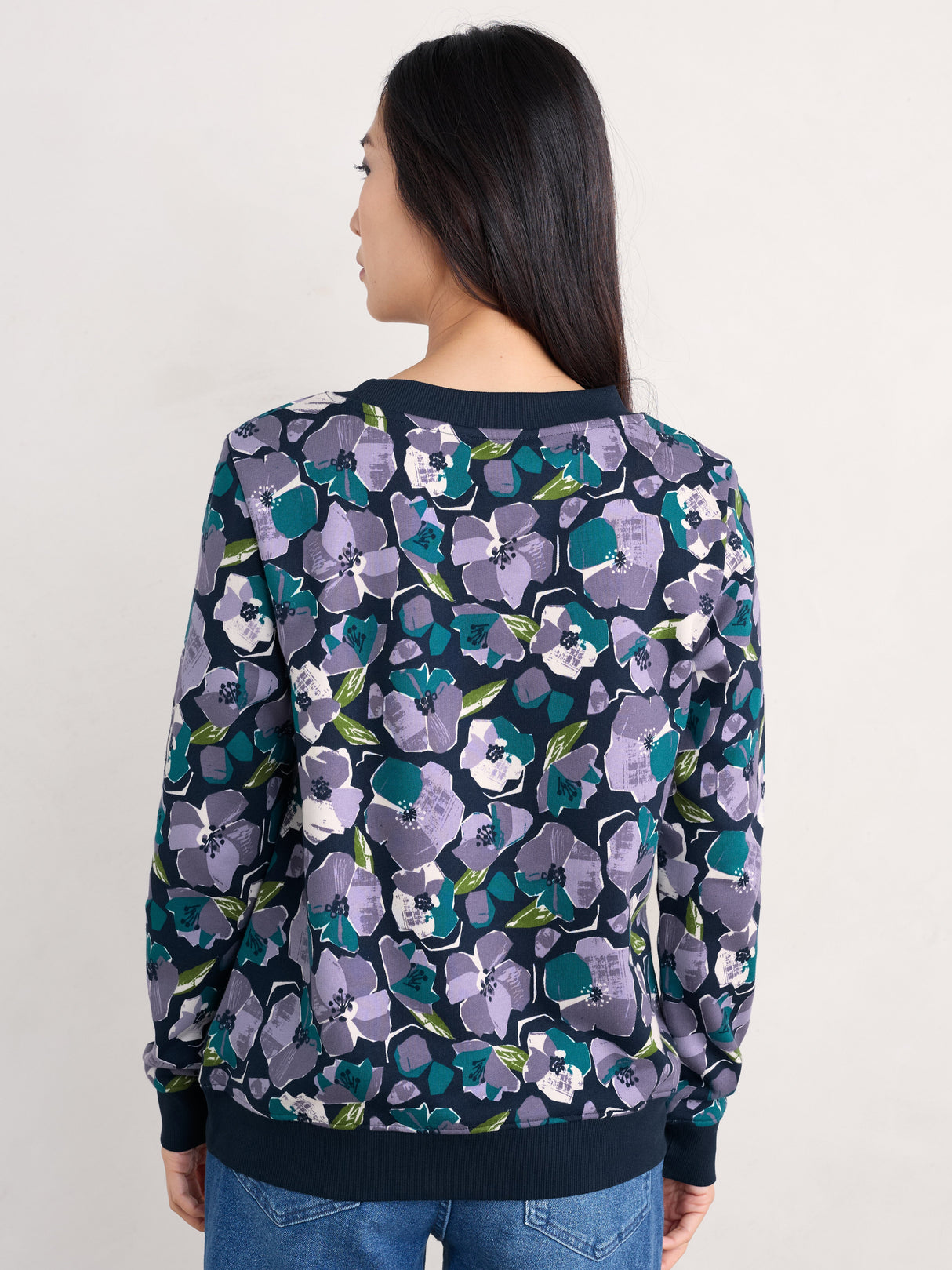 Seasalt Bright Wave Sweatshirt - Paper Hellebores Echium