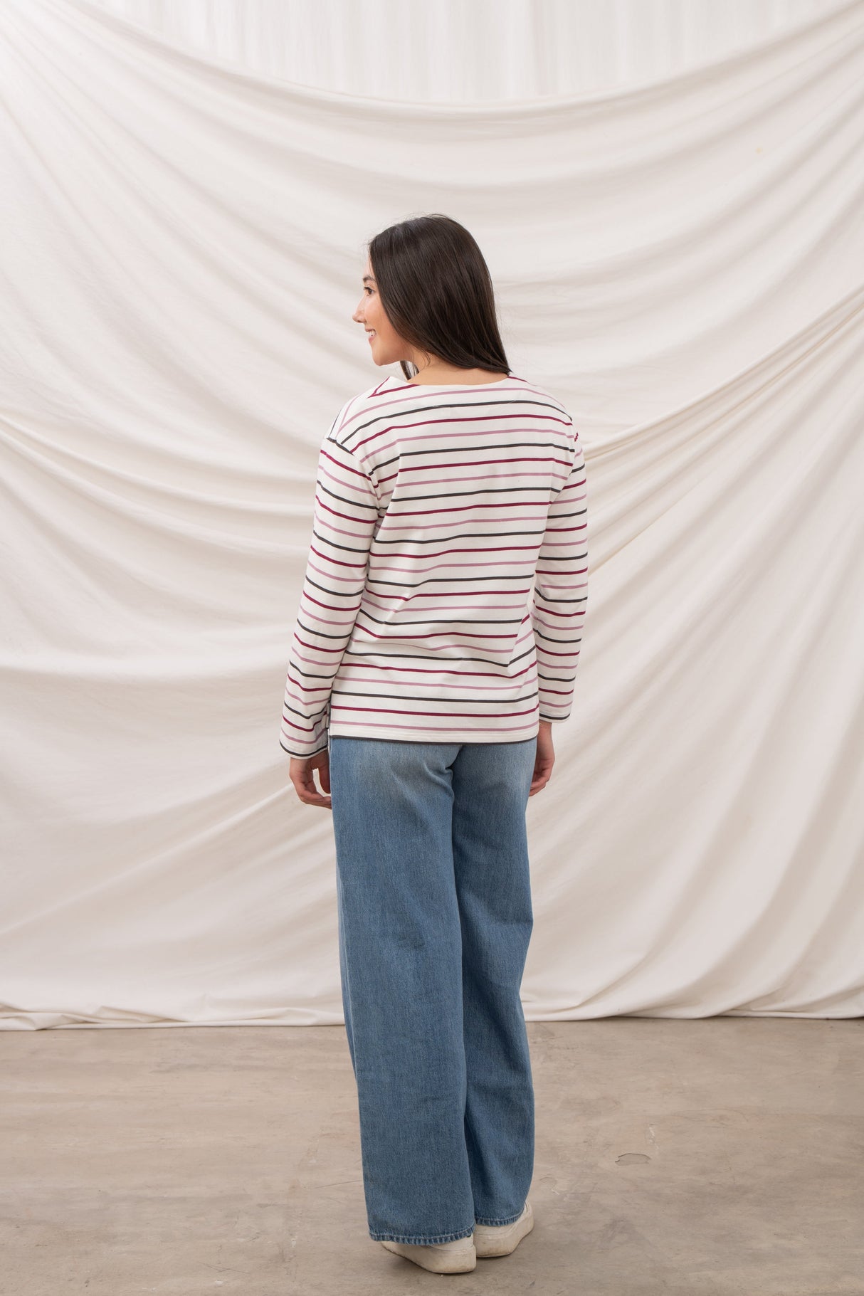 Lighthouse Ladies Causeway II Top - Cranberry/Pink Stripe