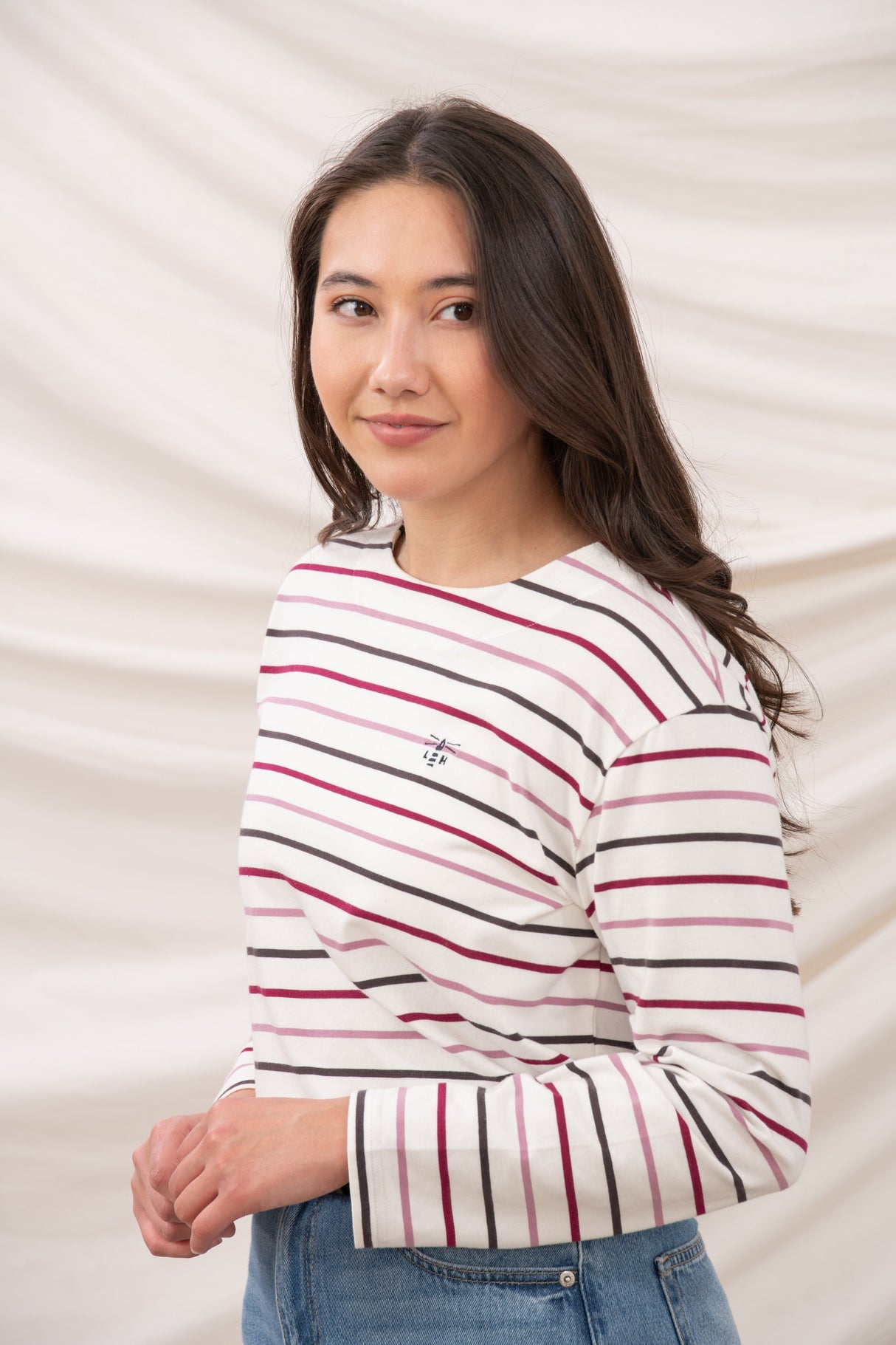 Lighthouse Ladies Causeway II Top - Cranberry/Pink Stripe