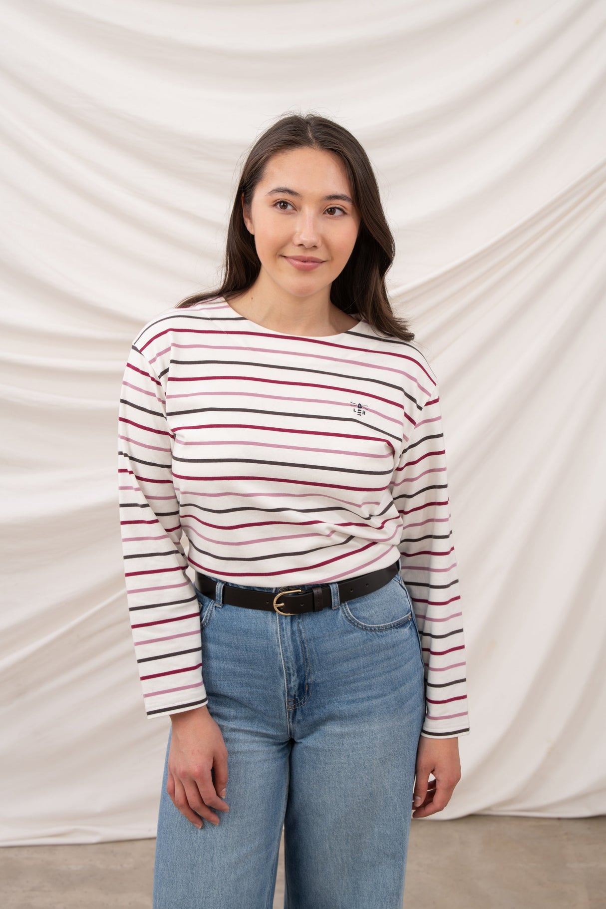 Lighthouse Ladies Causeway II Top - Cranberry/Pink Stripe