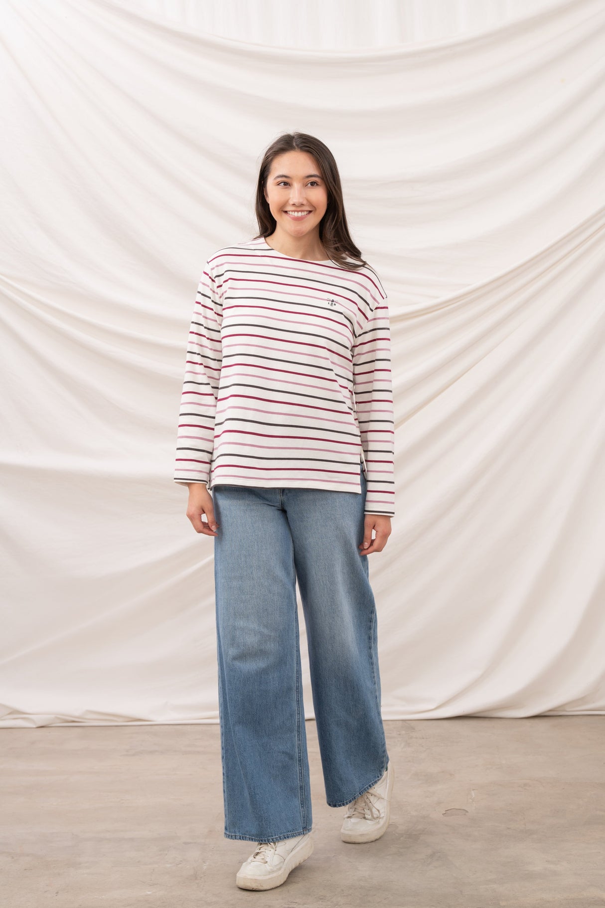 Lighthouse Ladies Causeway II Top - Cranberry/Pink Stripe