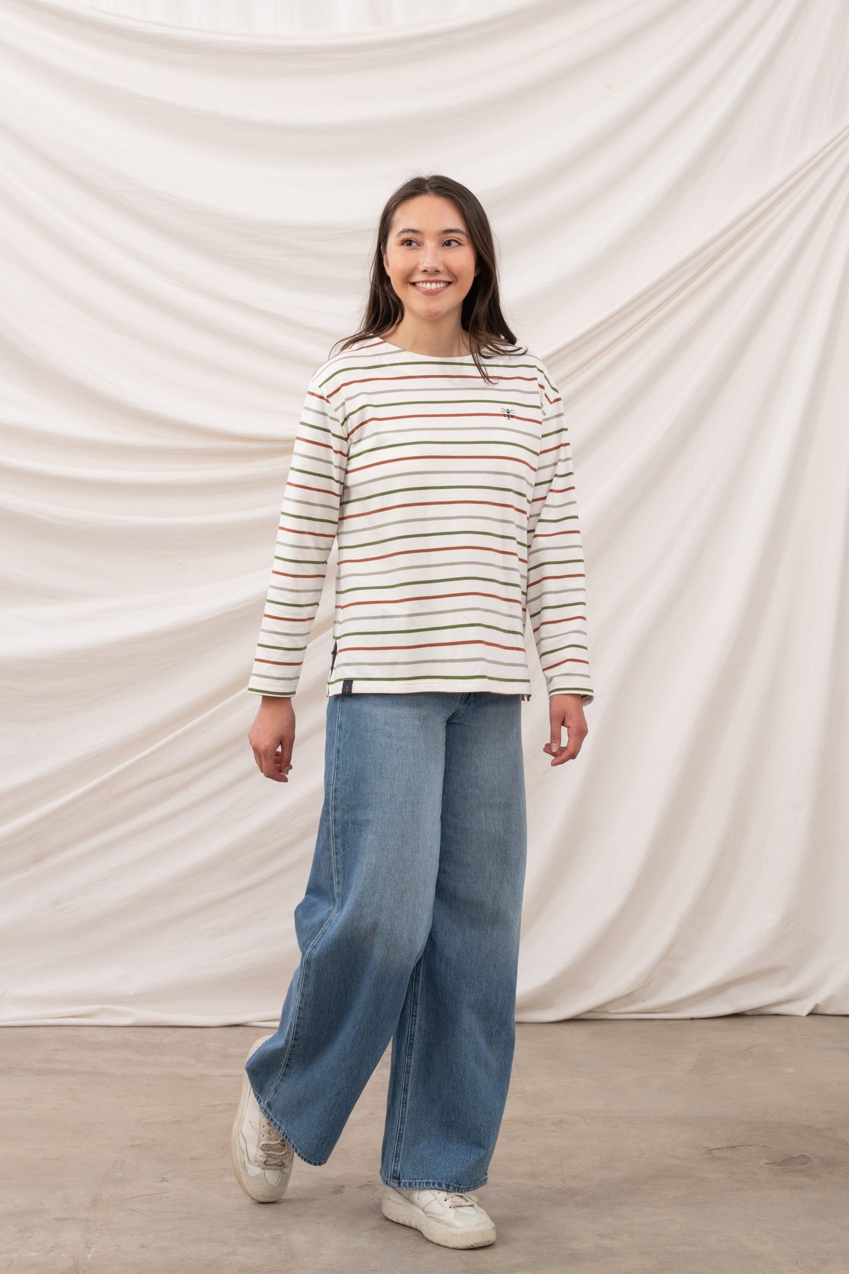 Lighthouse Ladies Causeway II Top - Sea Kelp/Rust Stripe