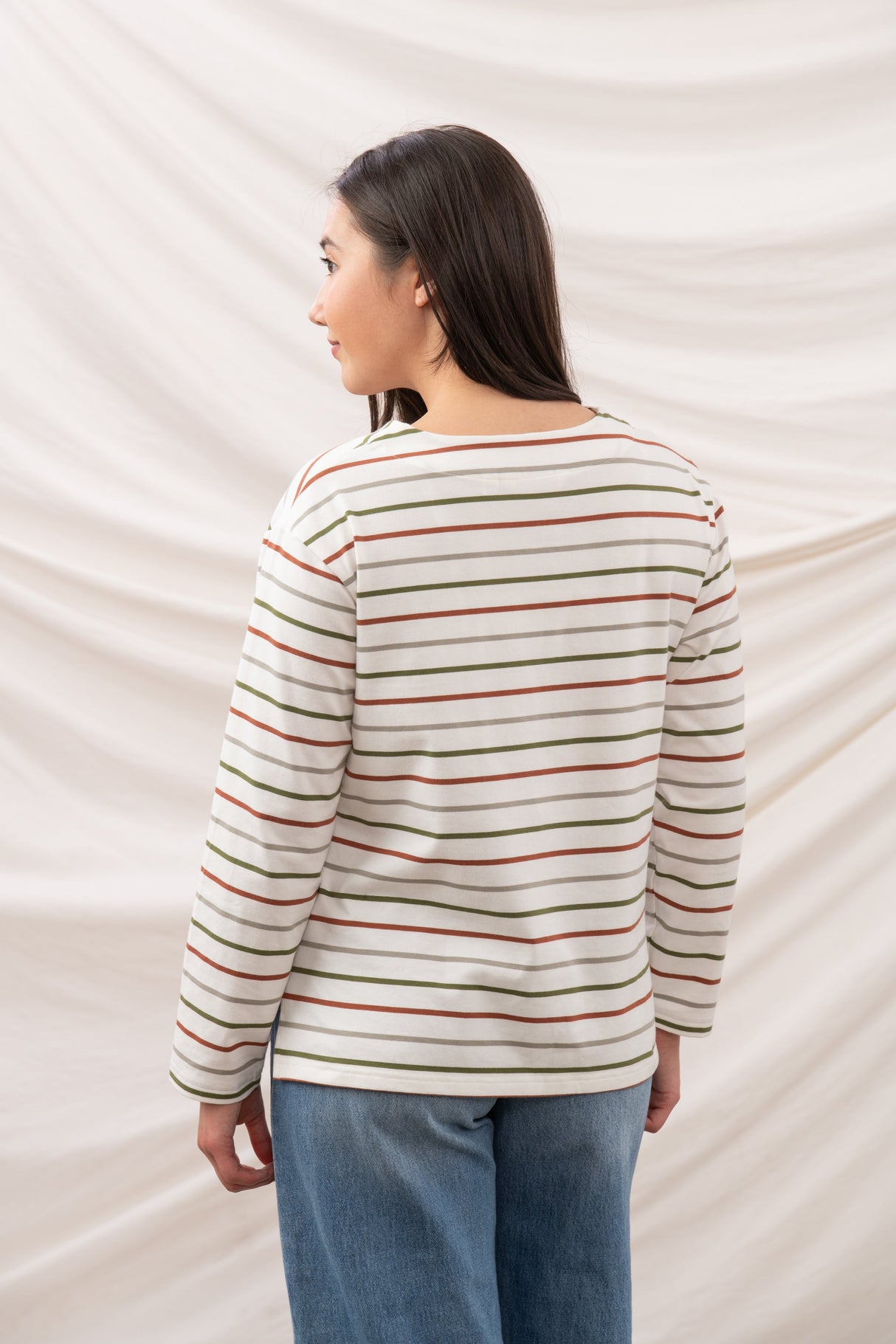 Lighthouse Ladies Causeway II Top - Sea Kelp/Rust Stripe