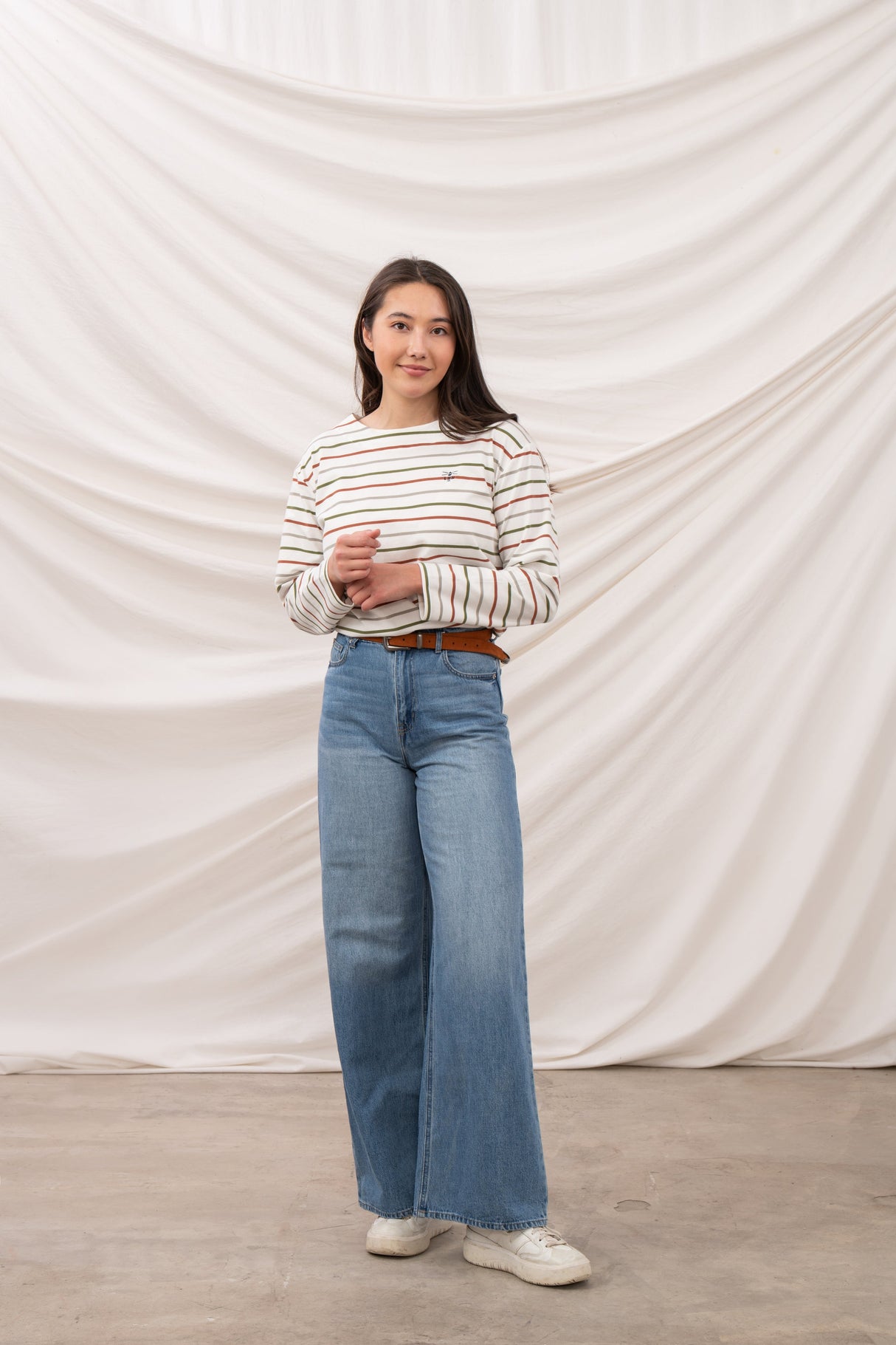 Lighthouse Ladies Causeway II Top - Sea Kelp/Rust Stripe