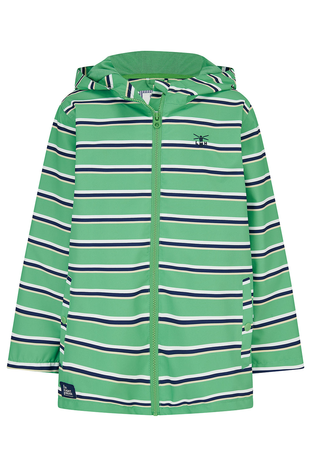 Lighthouse Ethan Boys Coat - Sea Green Stripe