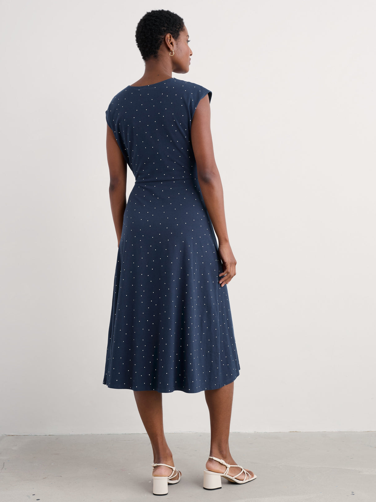 Seasalt Fettling Jersey Tie Detail Dress - Dotty Speckle Maritime