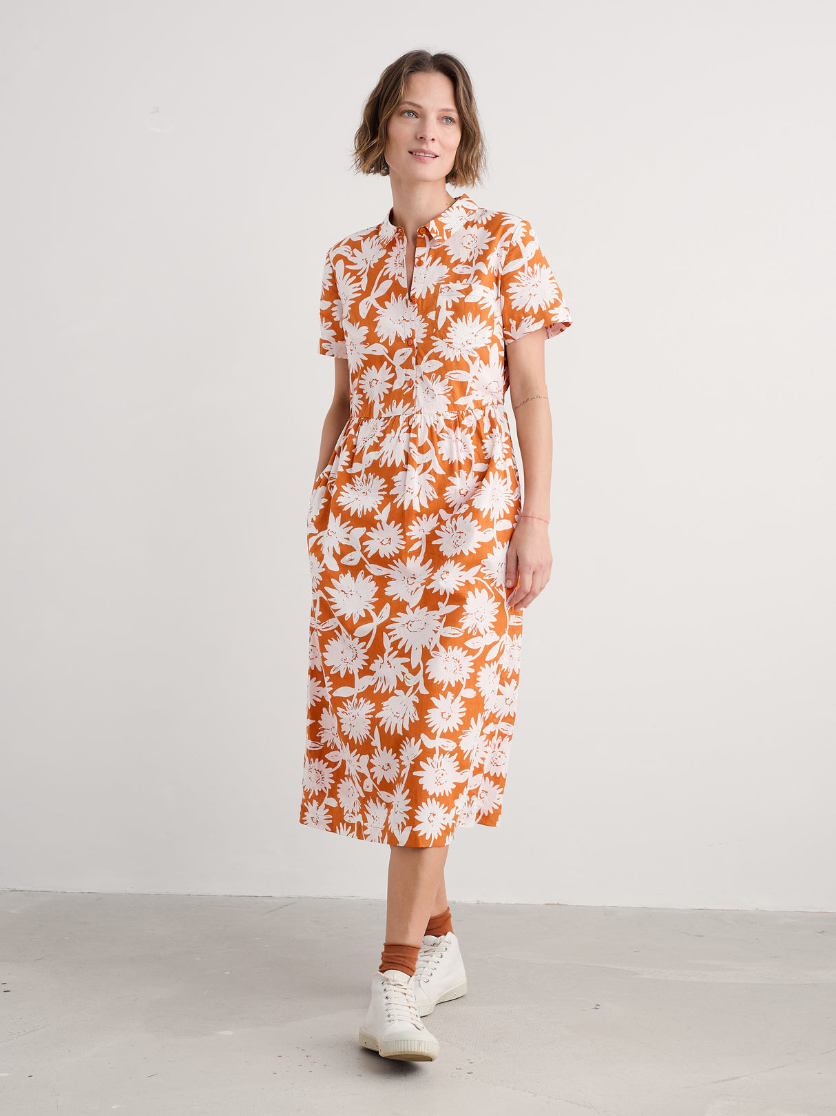 Seasalt Fleet Midi Dress - Daisy Shadow Cumin