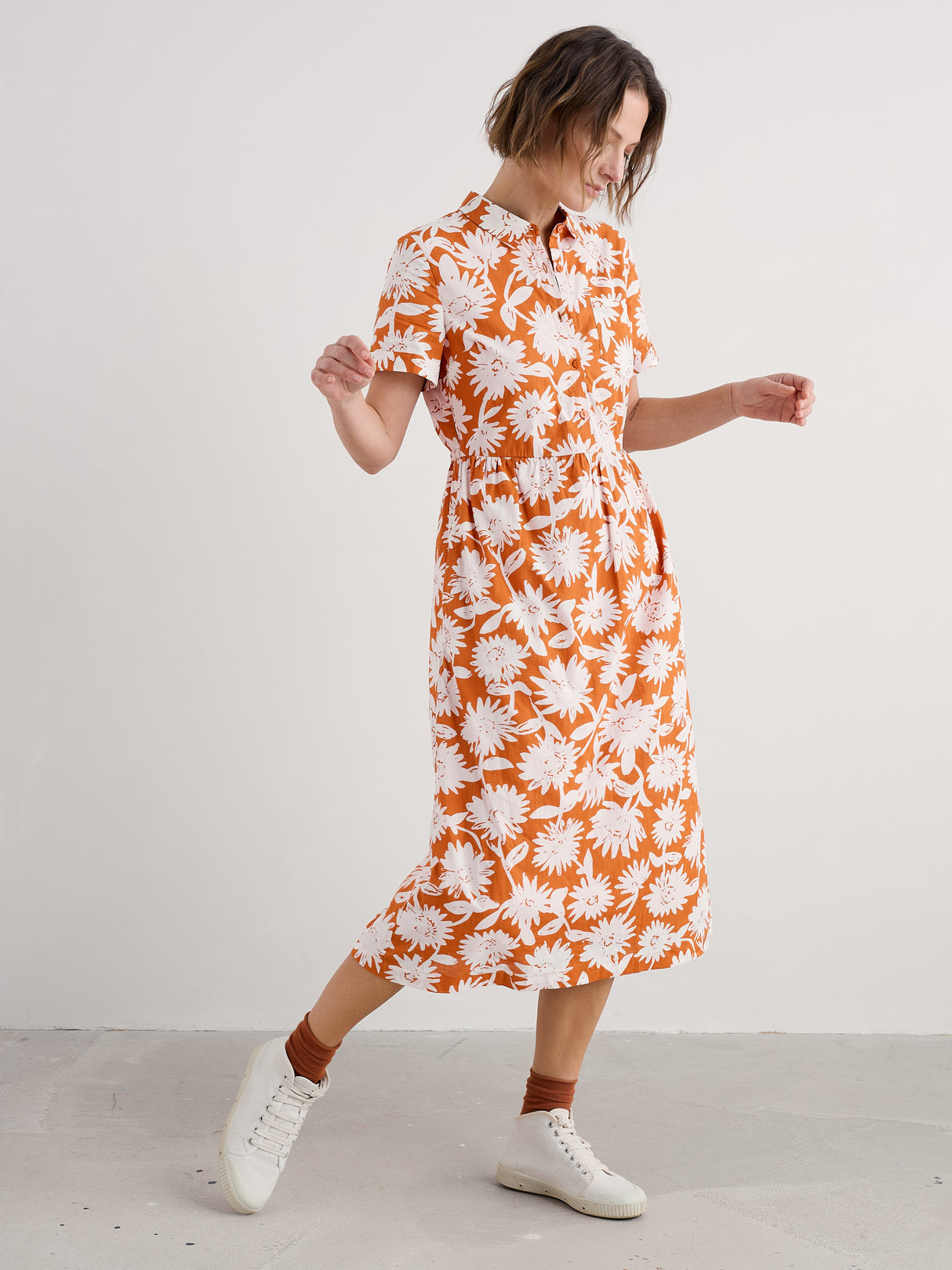 Seasalt Fleet Midi Dress - Daisy Shadow Cumin