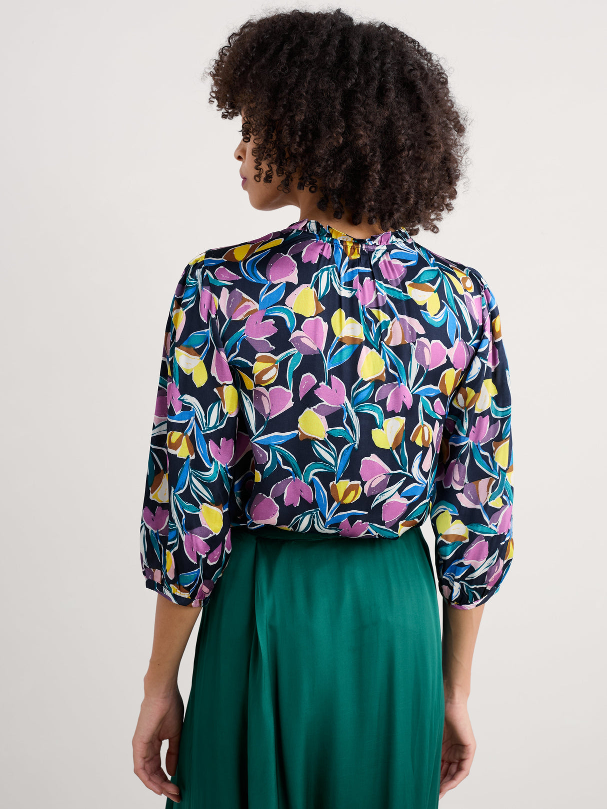 Seasalt Flower Weave Top - Collaged Tulips Maritime