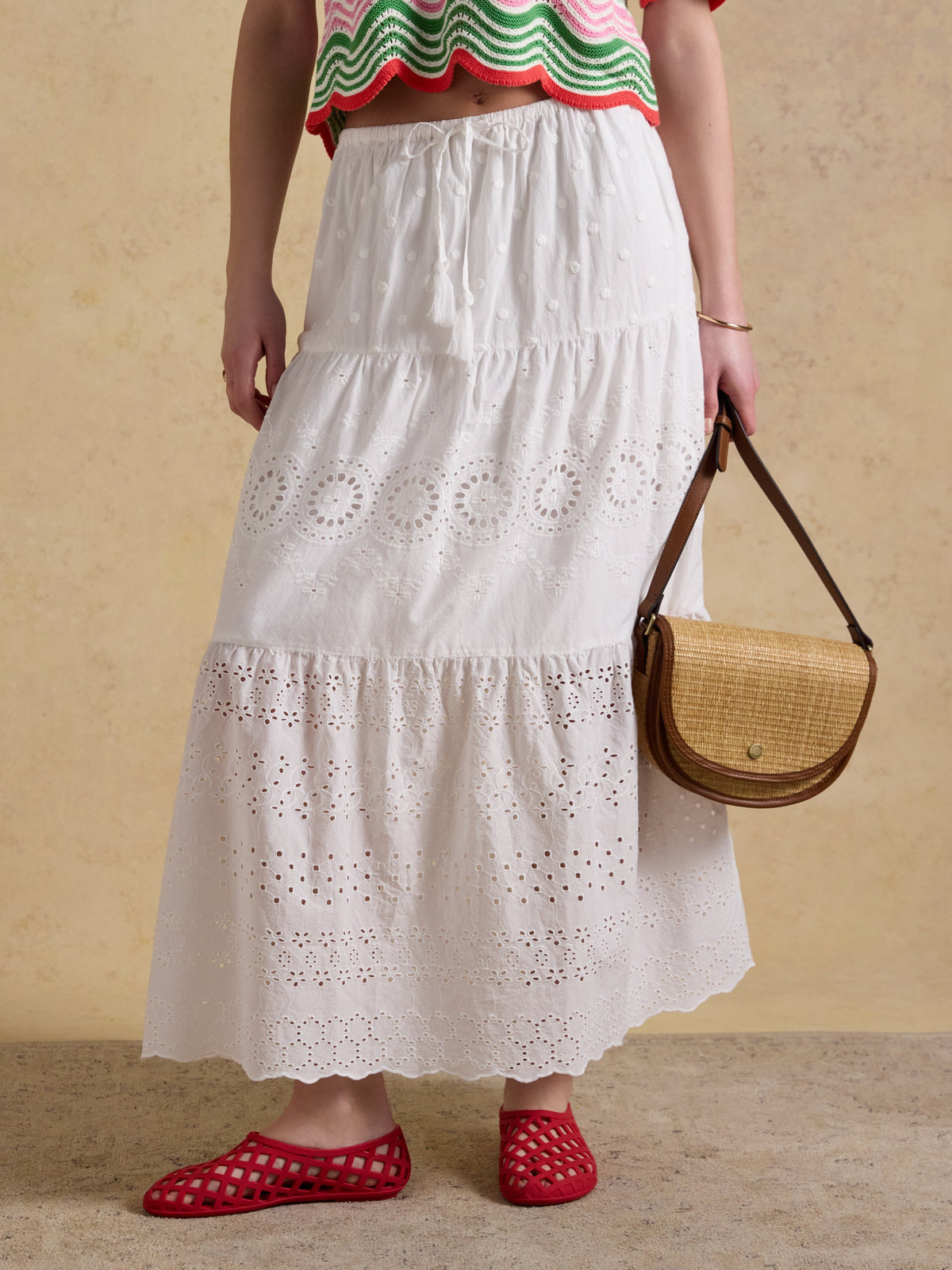 Joules Broderie Tiered Skirt*