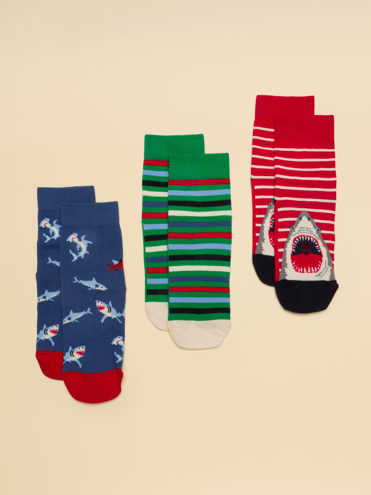 Joules Eat Feet 3PK - Shark