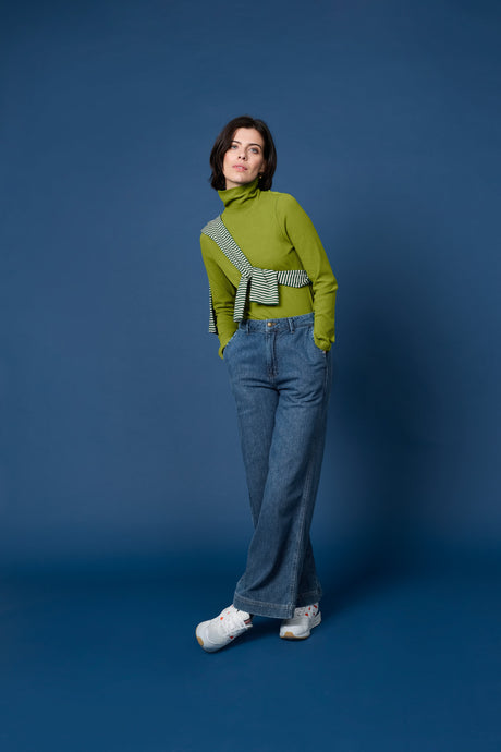 Seasalt Hazel Rib Top - Dark Citron