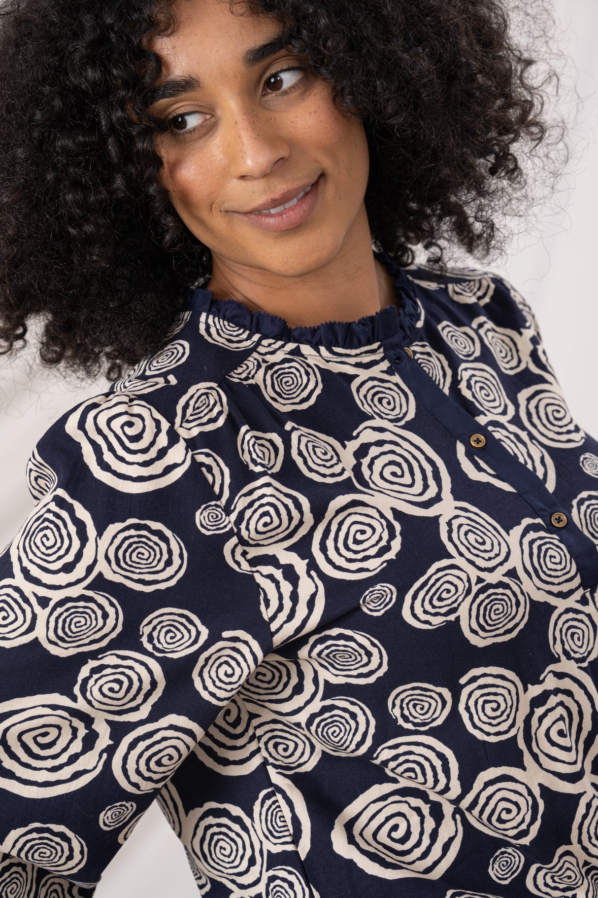 Lighthouse Ladies Juliette Blouse - Navy Swirl