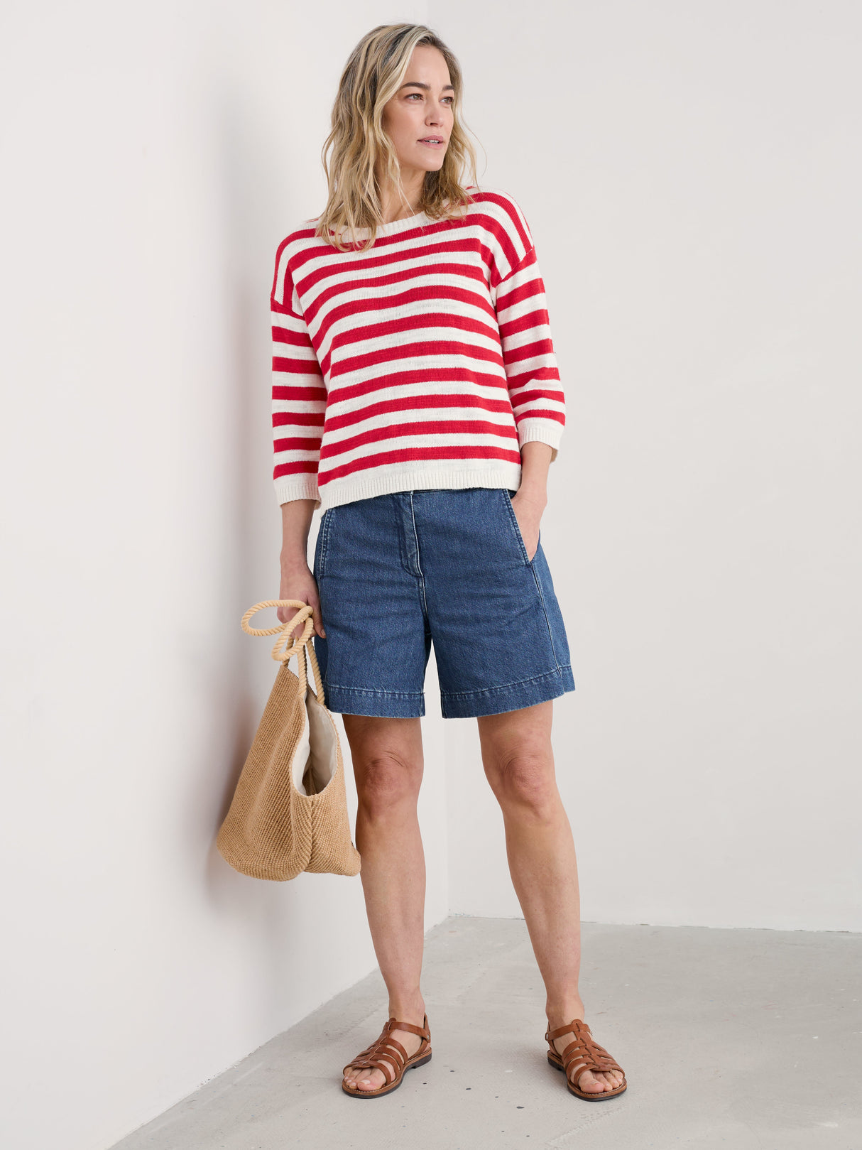 Seasalt Knavock Jumper - Cornish Chalk Scarlet