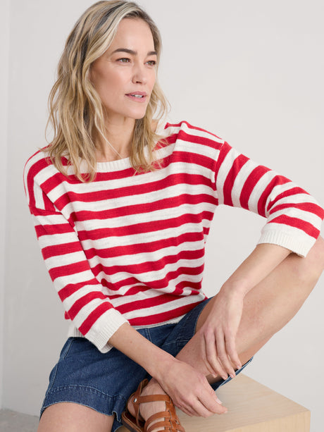 Seasalt Knavock Jumper - Cornish Chalk Scarlet