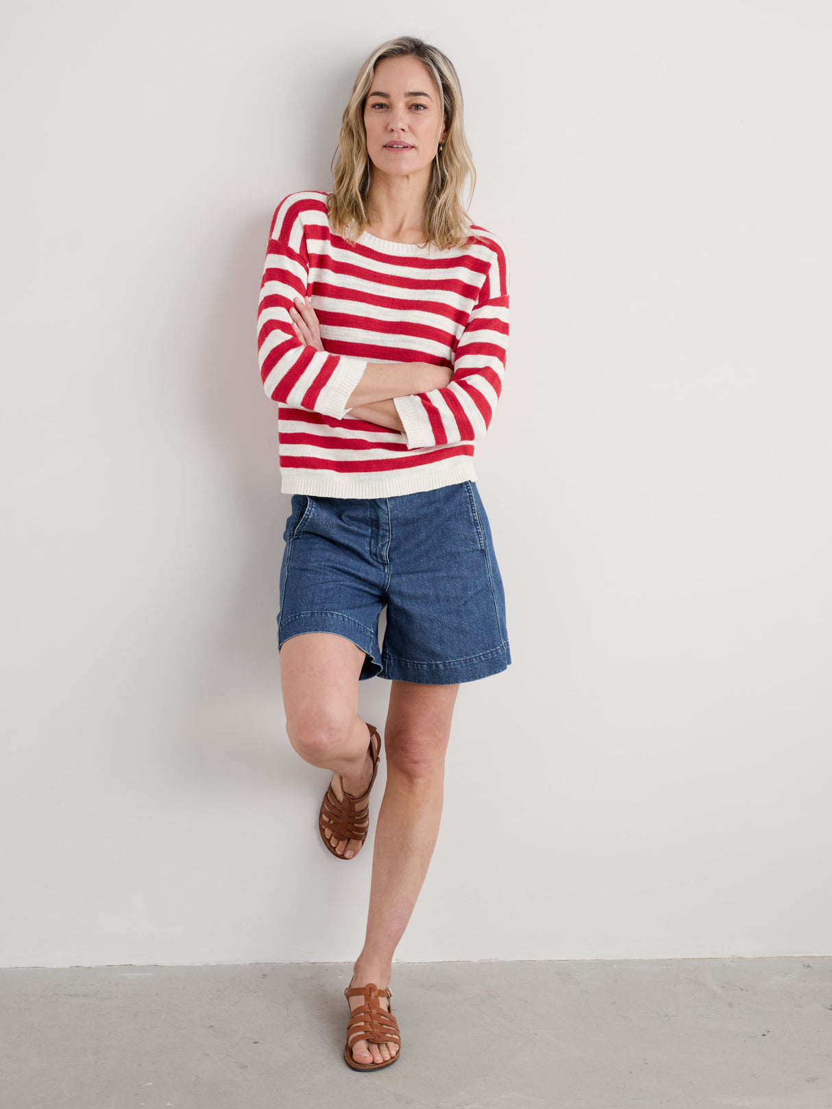 Seasalt Knavock Jumper - Cornish Chalk Scarlet