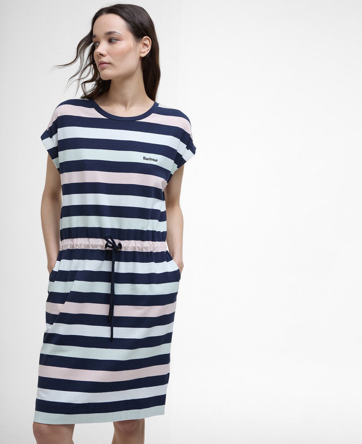 Barbour Marloes Stripe Dress - Navy/Pale Aqua Stripe