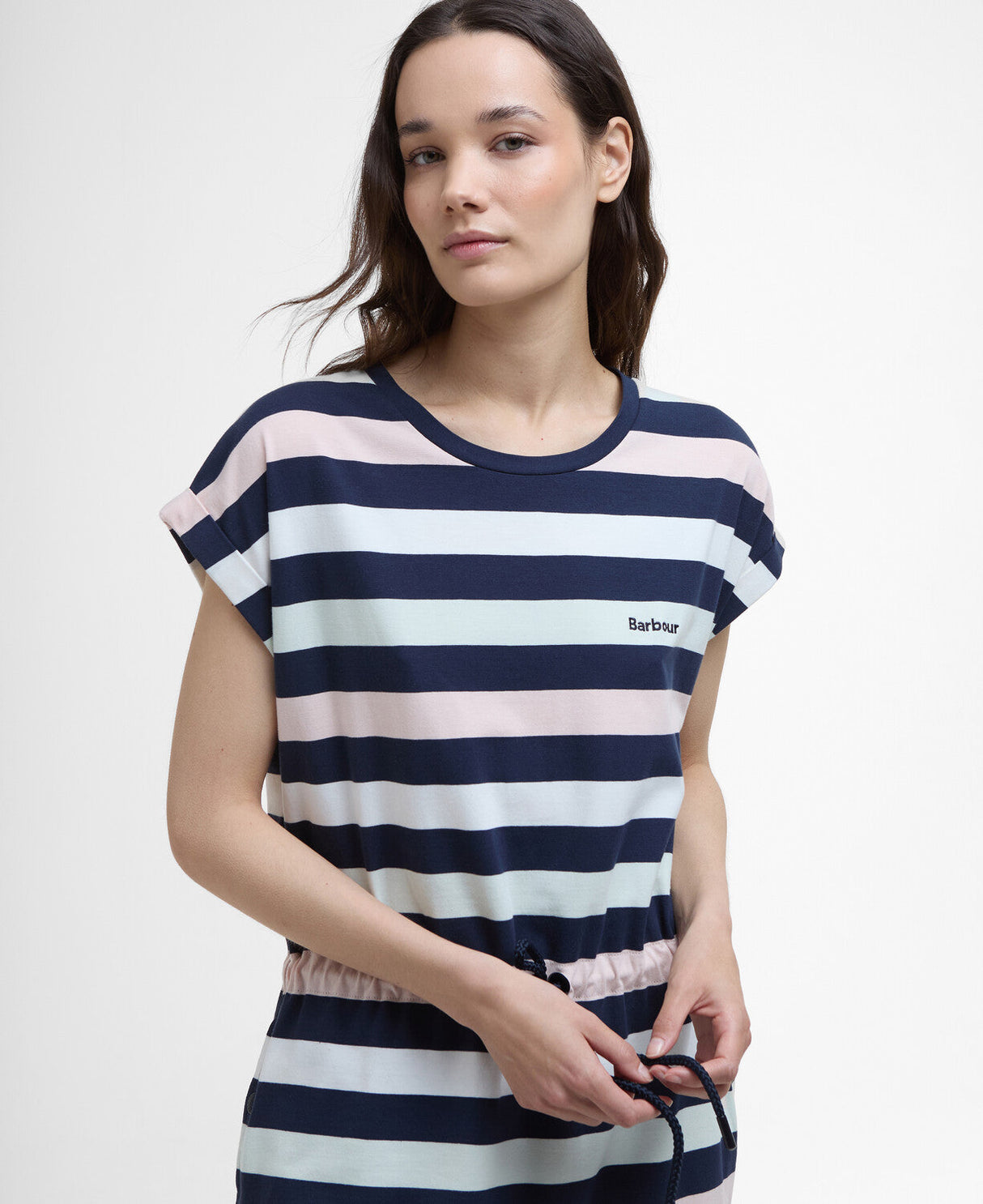 Barbour Marloes Stripe Dress - Navy/Pale Aqua Stripe