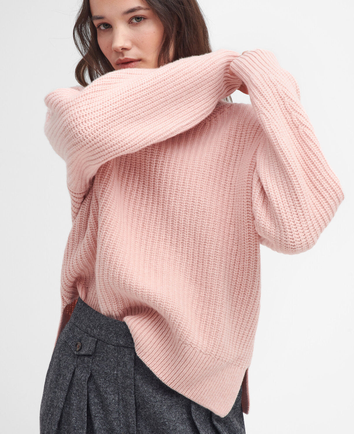 Barbour Scarlett Knitted Jumper - Mahogany Rose