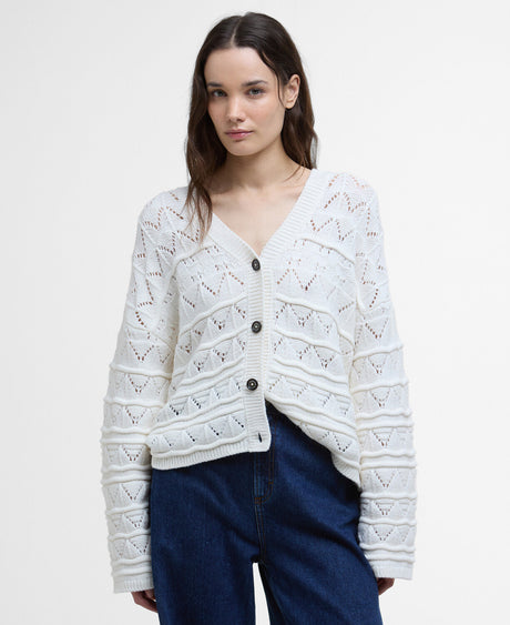 Barbour Isla Knitted Cardigan - Cloud