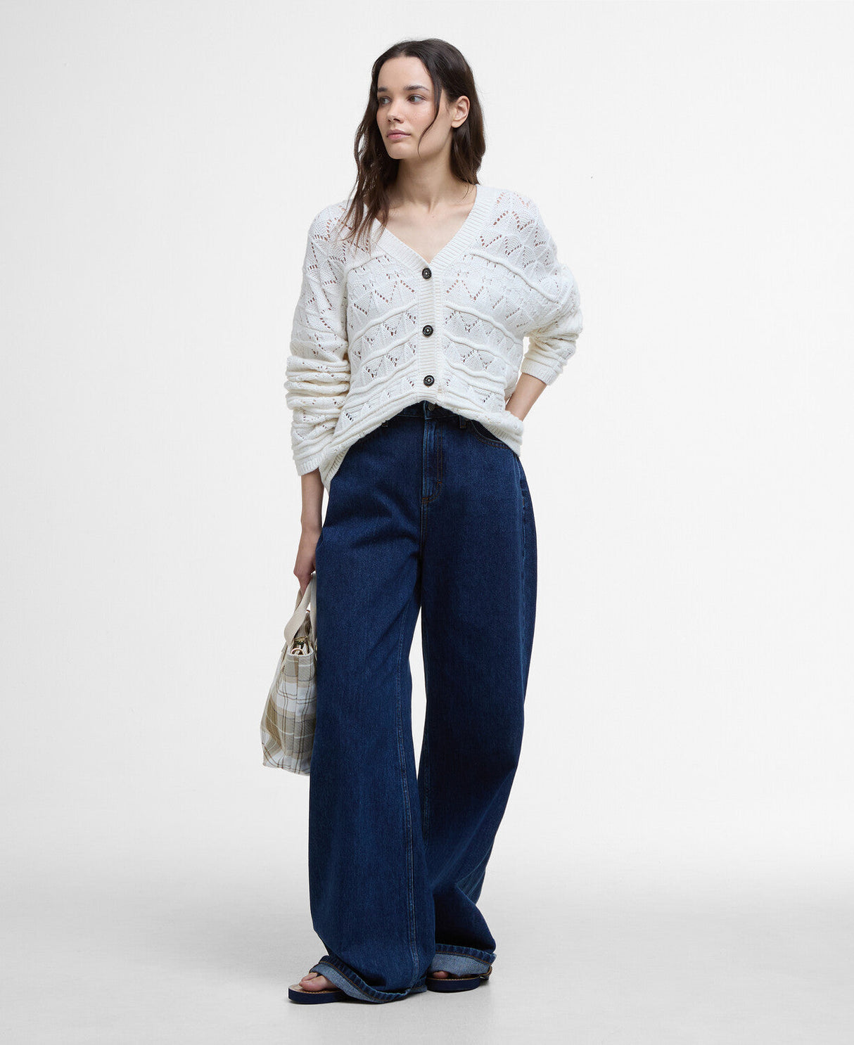 Barbour Isla Knitted Cardigan - Cloud