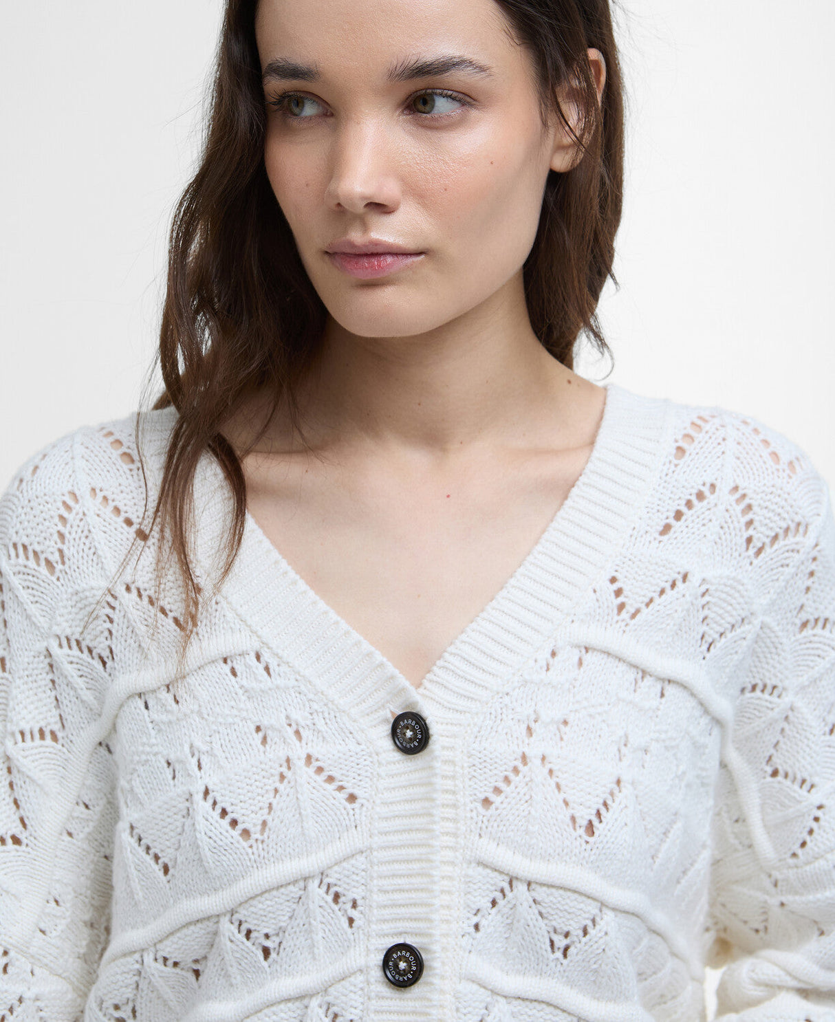 Barbour Isla Knitted Cardigan - Cloud