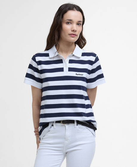 Barbour Ashbourne Stripe Polo Top - Navy Stripe