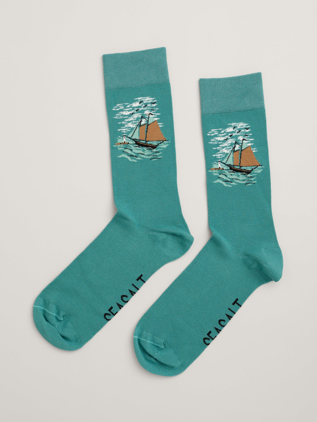 Seasalt Mens Arty Socks - Windswept Boat Headland