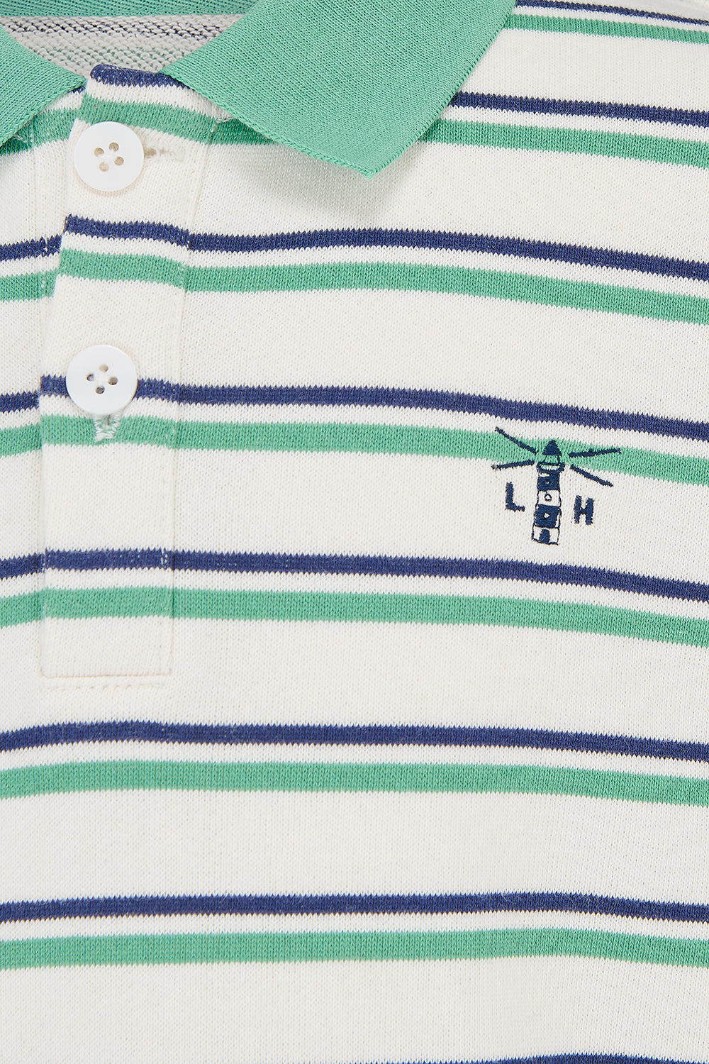 Lighthouse Myles Sweatshirt - Sea Green & Navy Stripe