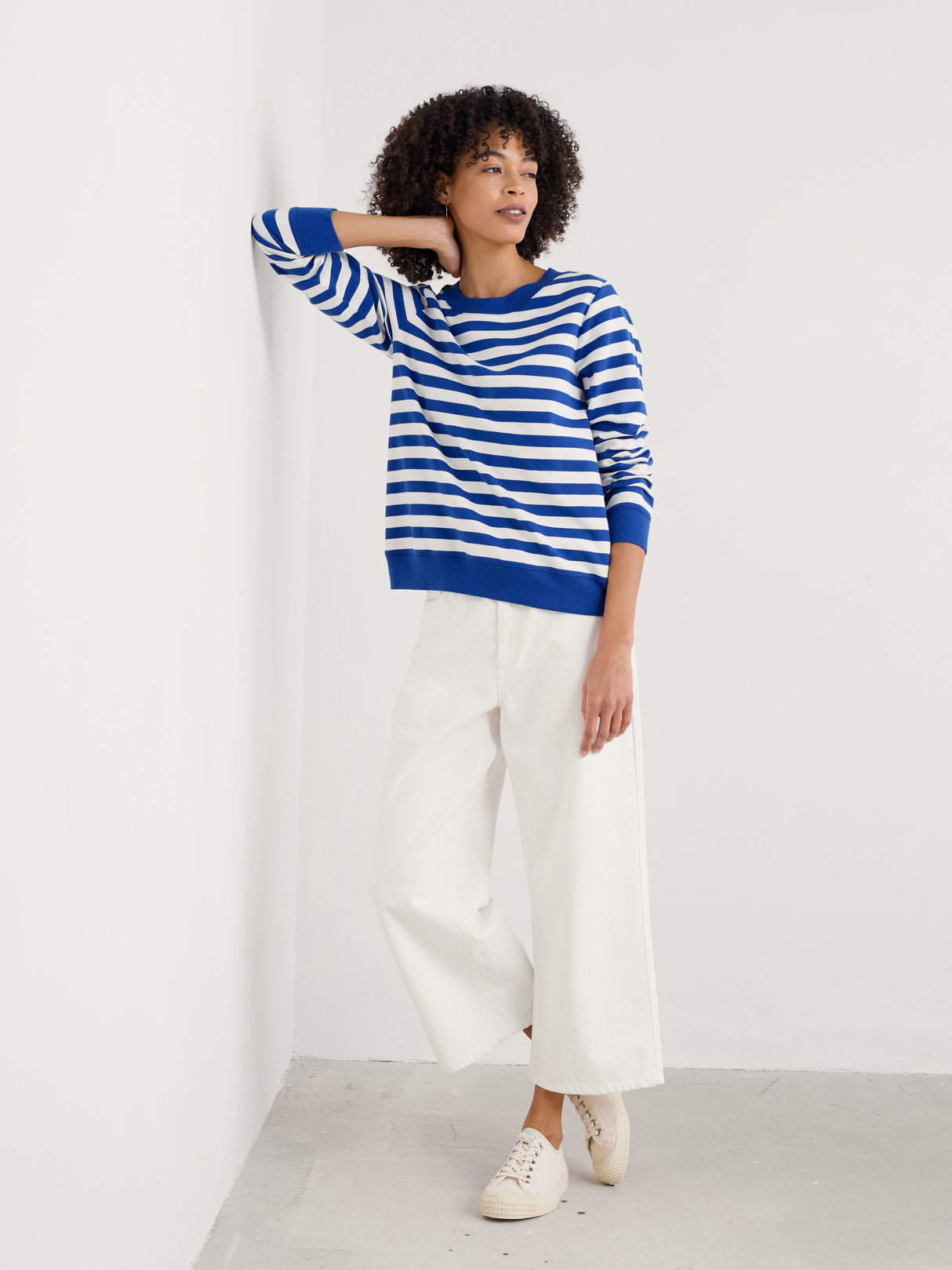 Seasalt Nessa Sweatshirt - Scallion Chalk Bright Marine