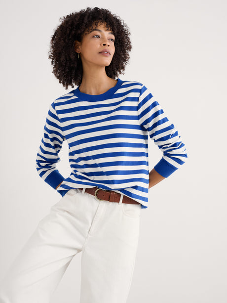 Seasalt Nessa Sweatshirt - Scallion Chalk Bright Marine