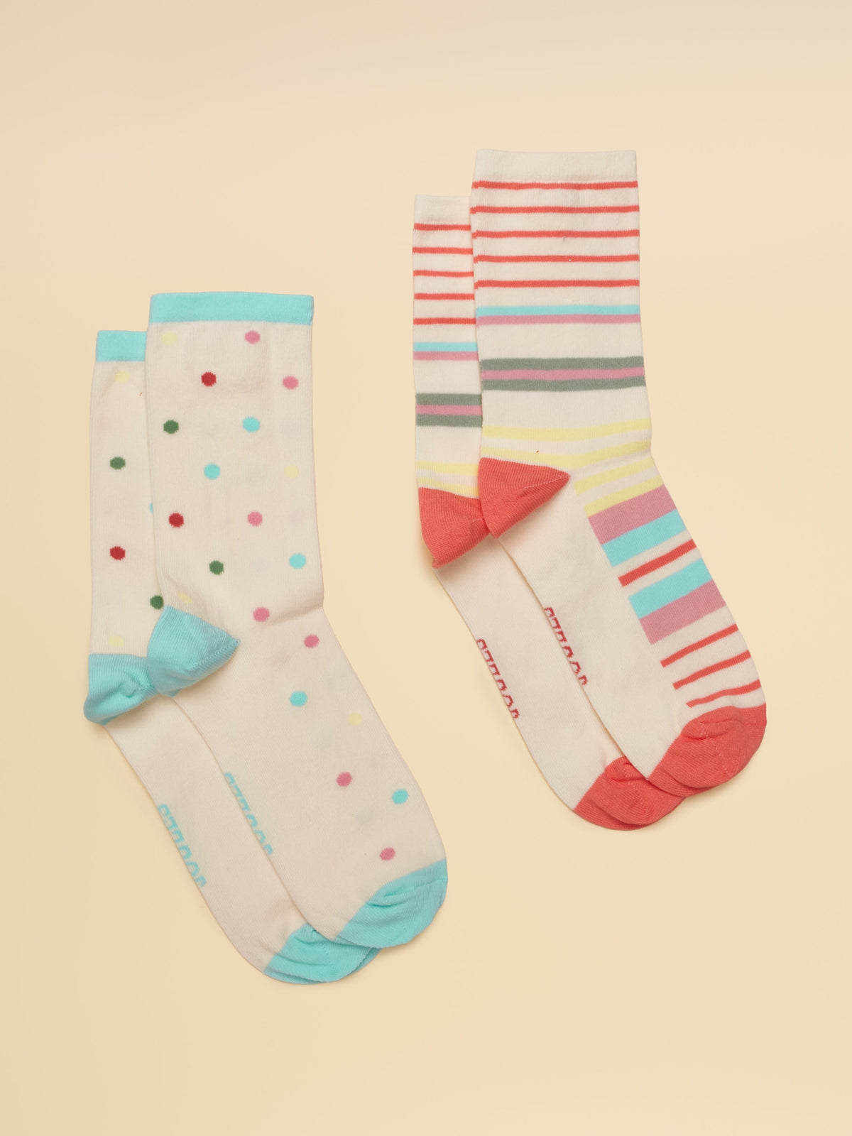 Joules Everyday Socks 2PK - Multi Stripe