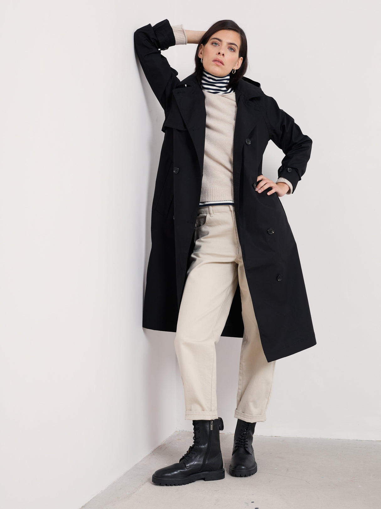 Seasalt Penweathers Trench Coat - Black