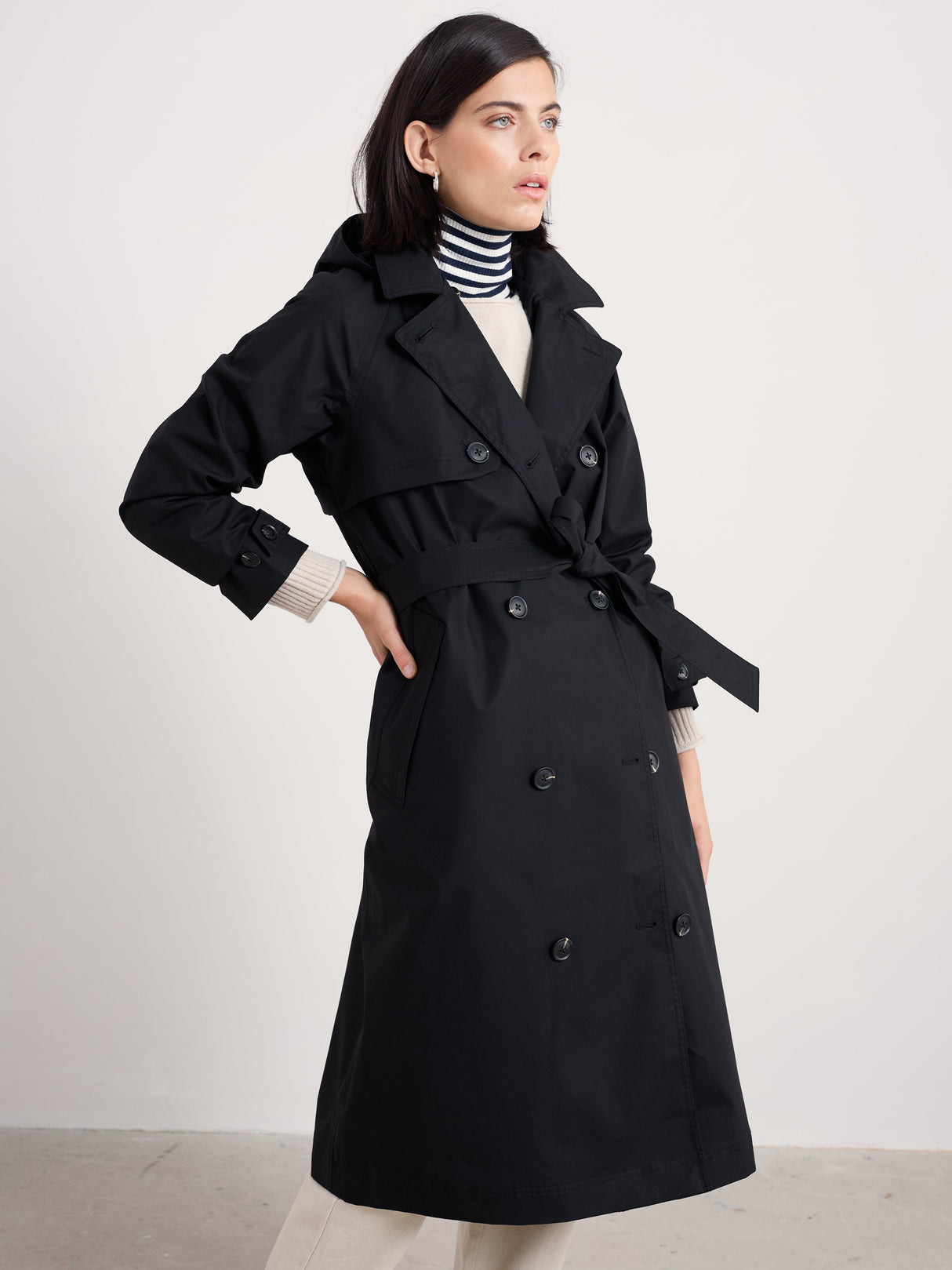 Seasalt Penweathers Trench Coat - Black