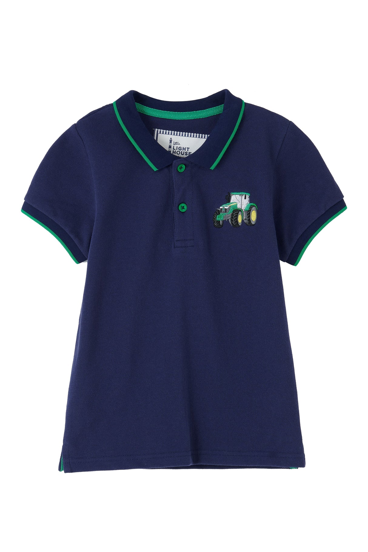 Lighthouse Pier SS - Navy & Green Tractor