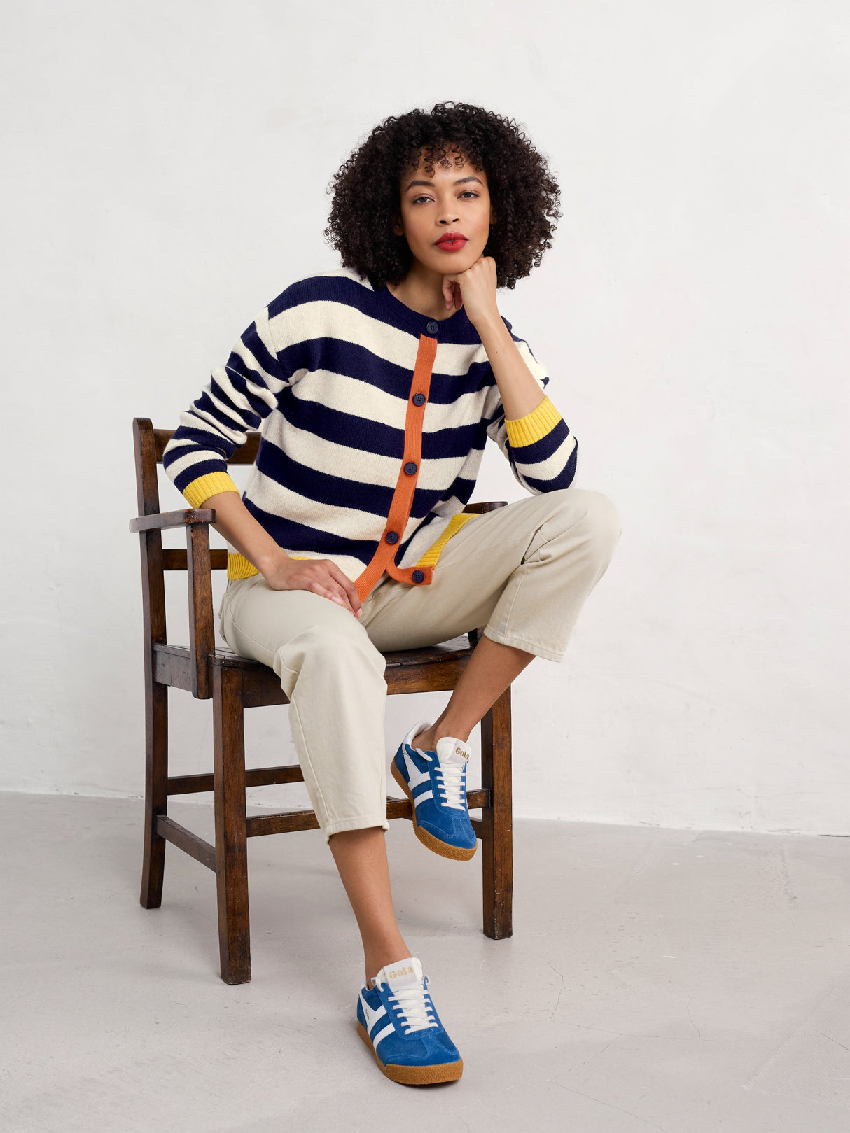Seasalt Pinwell Cardigan - Bright Shape Maritime Mix