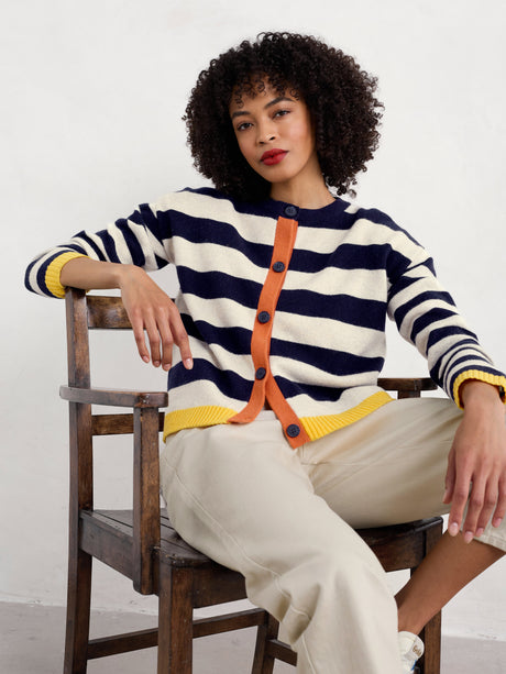 Seasalt Pinwell Cardigan - Bright Shape Maritime Mix