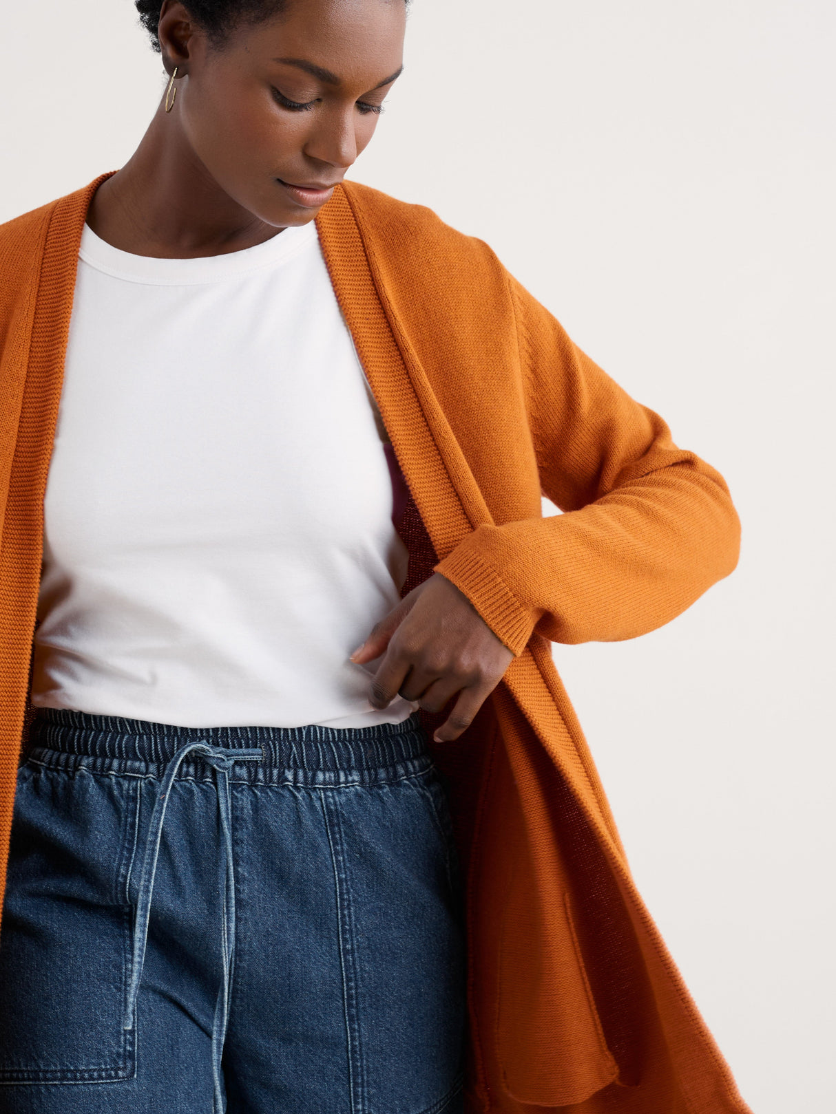 Seasalt Riverboat Long Cardigan - Cumin