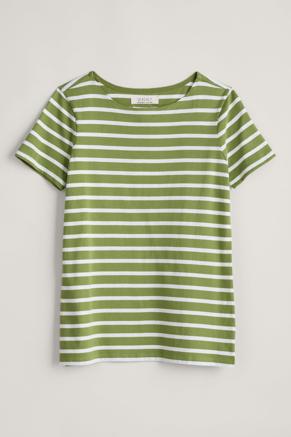 Seasalt Sailor T-Shirt - Breton Dill Chalk
