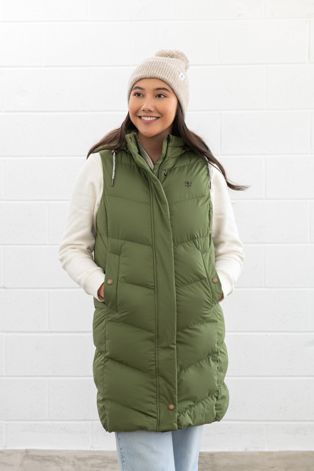 Lighthouse Savannah Ladies Long Gilet - Olive*