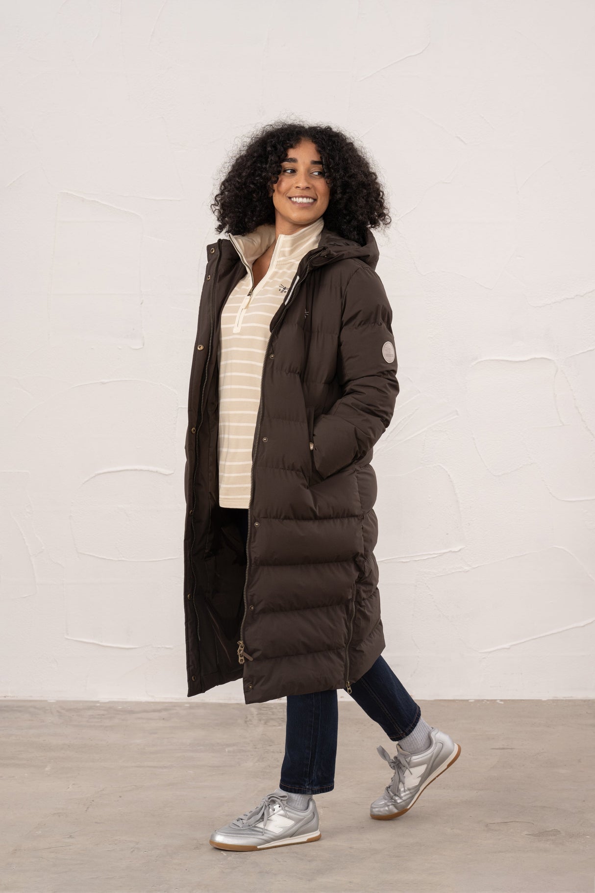Lighthouse Savannah Ladies Long Coat - Cocoa