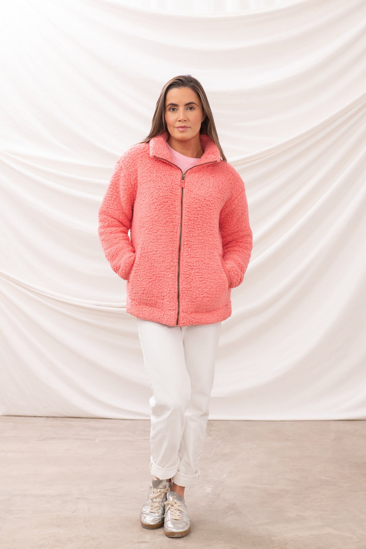Lighthouse Seashell Fleece - Sugar Coral