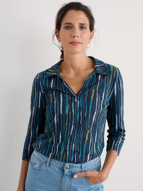Seasalt Wavecrest Shirt - Painterly Stripe 
Maritime